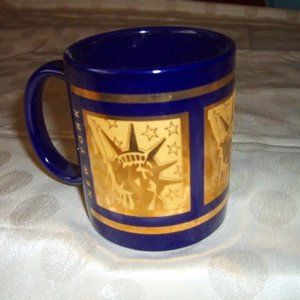 New York Coffee/Tea Mug Navy/Gold Statue Of Liberty Cup Never Used